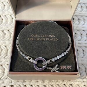 Dovetail - Fine Silver Plate Cubic Zirconia Dragonfly Bracelet